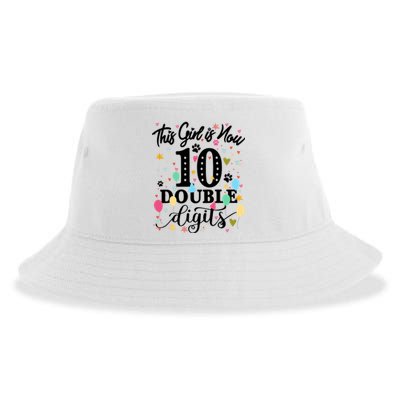 Birthday Funny Gift 10 Yrs Old This Girl Is Now 10 Double Digits Gift Sustainable Bucket Hat