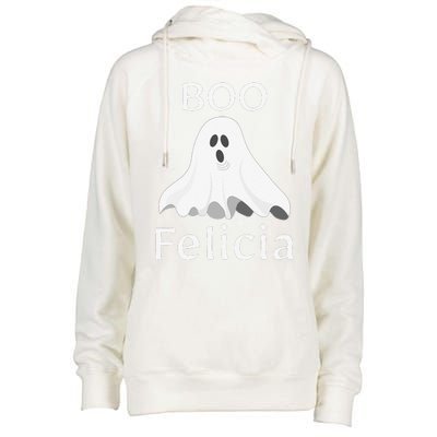 Boo Felicia Ghost Halloween Funny Spooky Gift Womens Funnel Neck Pullover Hood