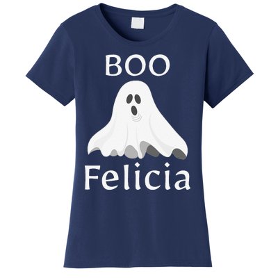 Boo Felicia Ghost Halloween Funny Spooky Gift Women's T-Shirt