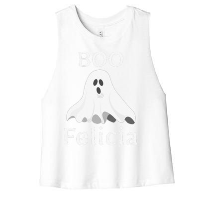 Boo Felicia Ghost Halloween Funny Spooky Gift Women's Racerback Cropped Tank