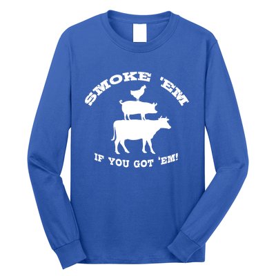 Bbq Funny Gift Meat Smoking Barbecue Gift Grilling Dad Long Sleeve Shirt