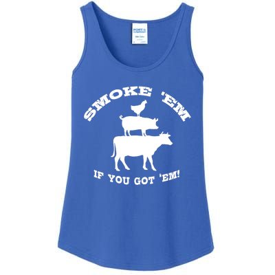 Bbq Funny Gift Meat Smoking Barbecue Gift Grilling Dad Ladies Essential Tank