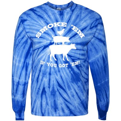 Bbq Funny Gift Meat Smoking Barbecue Gift Grilling Dad Tie-Dye Long Sleeve Shirt