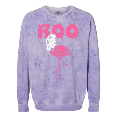 Boo Flamingo Ghost Fun Halloween Animal Bird Colorblast Crewneck Sweatshirt