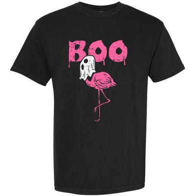 Boo Flamingo Ghost Fun Halloween Animal Bird Garment-Dyed Heavyweight T-Shirt