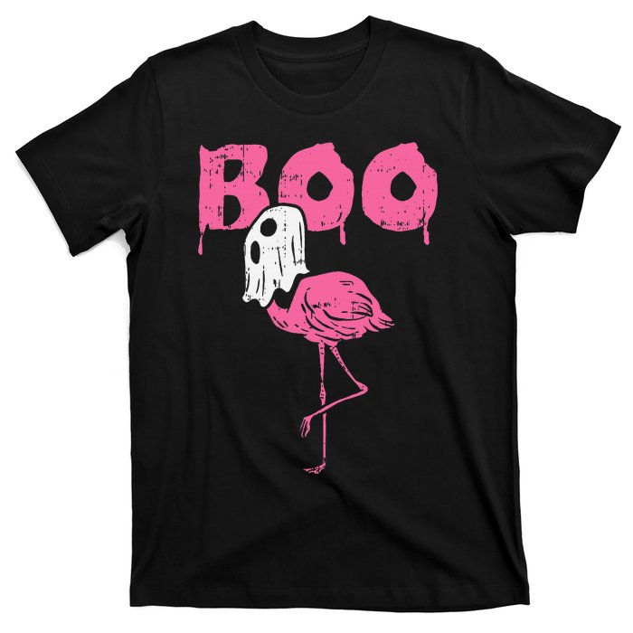 Boo Flamingo Ghost Fun Halloween Animal Bird T-Shirt