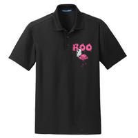 Boo Flamingo Ghost Fun Halloween Animal Bird Dry Zone Grid Polo