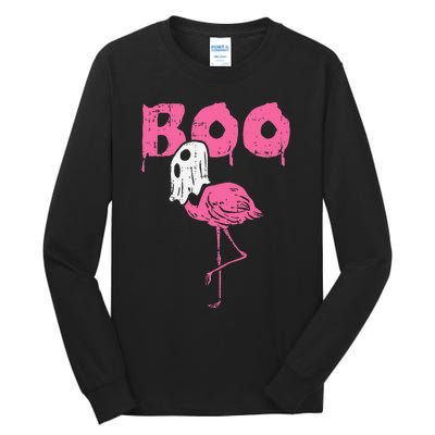 Boo Flamingo Ghost Fun Halloween Animal Bird Tall Long Sleeve T-Shirt