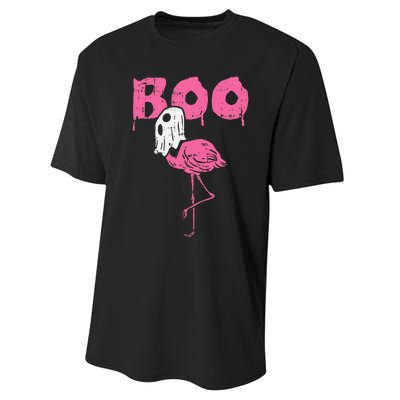 Boo Flamingo Ghost Fun Halloween Animal Bird Performance Sprint T-Shirt