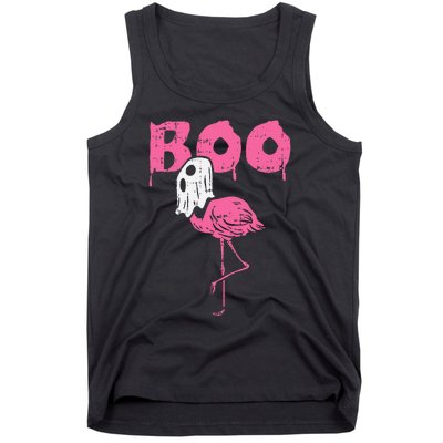 Boo Flamingo Ghost Fun Halloween Animal Bird Tank Top