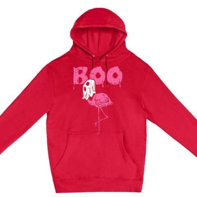 Boo Flamingo Ghost Fun Halloween Animal Bird Premium Pullover Hoodie