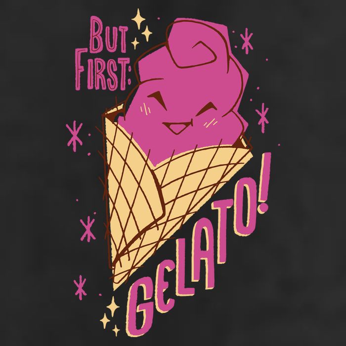 But First Gelato Cute 7 Panel Mesh Trucker Snapback Hat