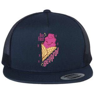 But First Gelato Cute Flat Bill Trucker Hat