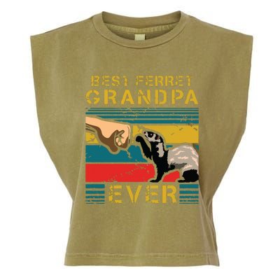 Best Ferret Grandpa Ever Grandparent Animal Fatherhood Garment-Dyed Women's Muscle Tee