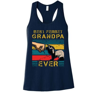 Best Ferret Grandpa Ever Grandparent Animal Fatherhood Women's Racerback Tank