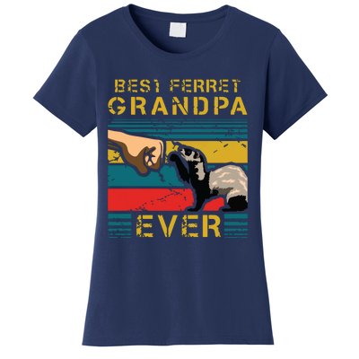 Best Ferret Grandpa Ever Grandparent Animal Fatherhood Women's T-Shirt