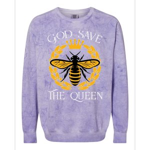 Bee Flowers God Save The Queen Nature Save The Bees Gift Colorblast Crewneck Sweatshirt