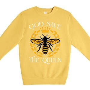 Bee Flowers God Save The Queen Nature Save The Bees Gift Premium Crewneck Sweatshirt