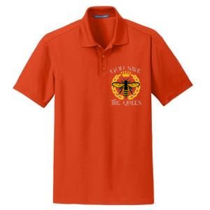 Bee Flowers God Save The Queen Nature Save The Bees Gift Dry Zone Grid Polo