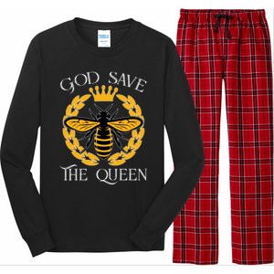 Bee Flowers God Save The Queen Nature Save The Bees Gift Long Sleeve Pajama Set