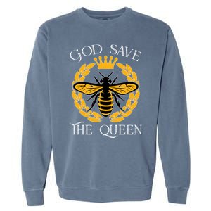 Bee Flowers God Save The Queen Nature Save The Bees Gift Garment-Dyed Sweatshirt