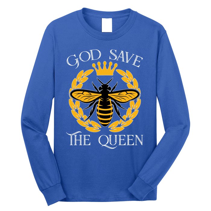 Bee Flowers God Save The Queen Nature Save The Bees Gift Long Sleeve Shirt