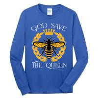 Bee Flowers God Save The Queen Nature Save The Bees Gift Tall Long Sleeve T-Shirt