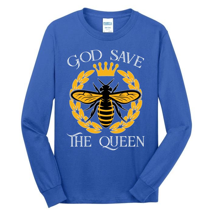 Bee Flowers God Save The Queen Nature Save The Bees Gift Tall Long Sleeve T-Shirt