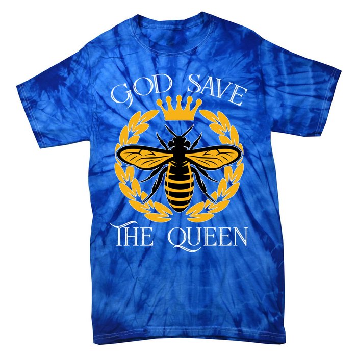 Bee Flowers God Save The Queen Nature Save The Bees Gift Tie-Dye T-Shirt