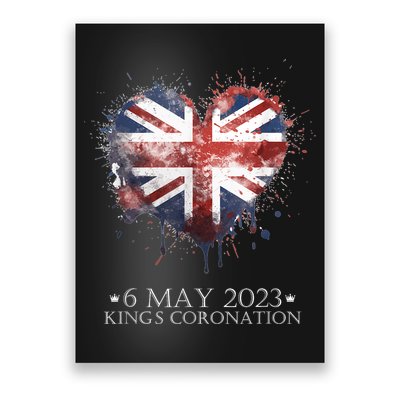 British Flag Heart King's Coronation. Union Jack Charles Poster