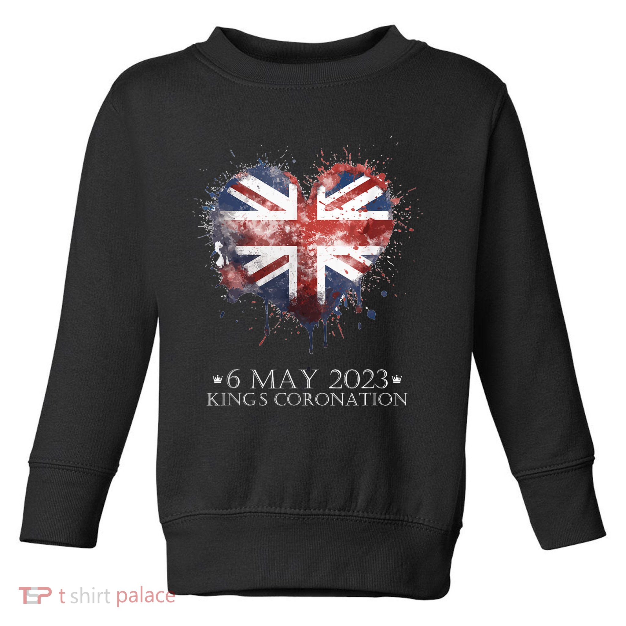 British Flag Heart King's Coronation. Union Jack Charles Toddler Sweatshirt