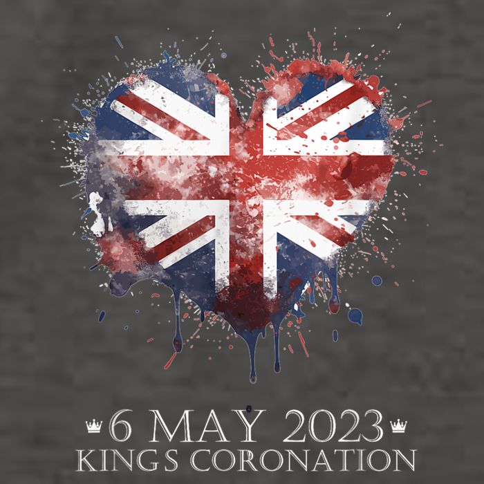 British Flag Heart King's Coronation. Union Jack Charles Vector Backpack