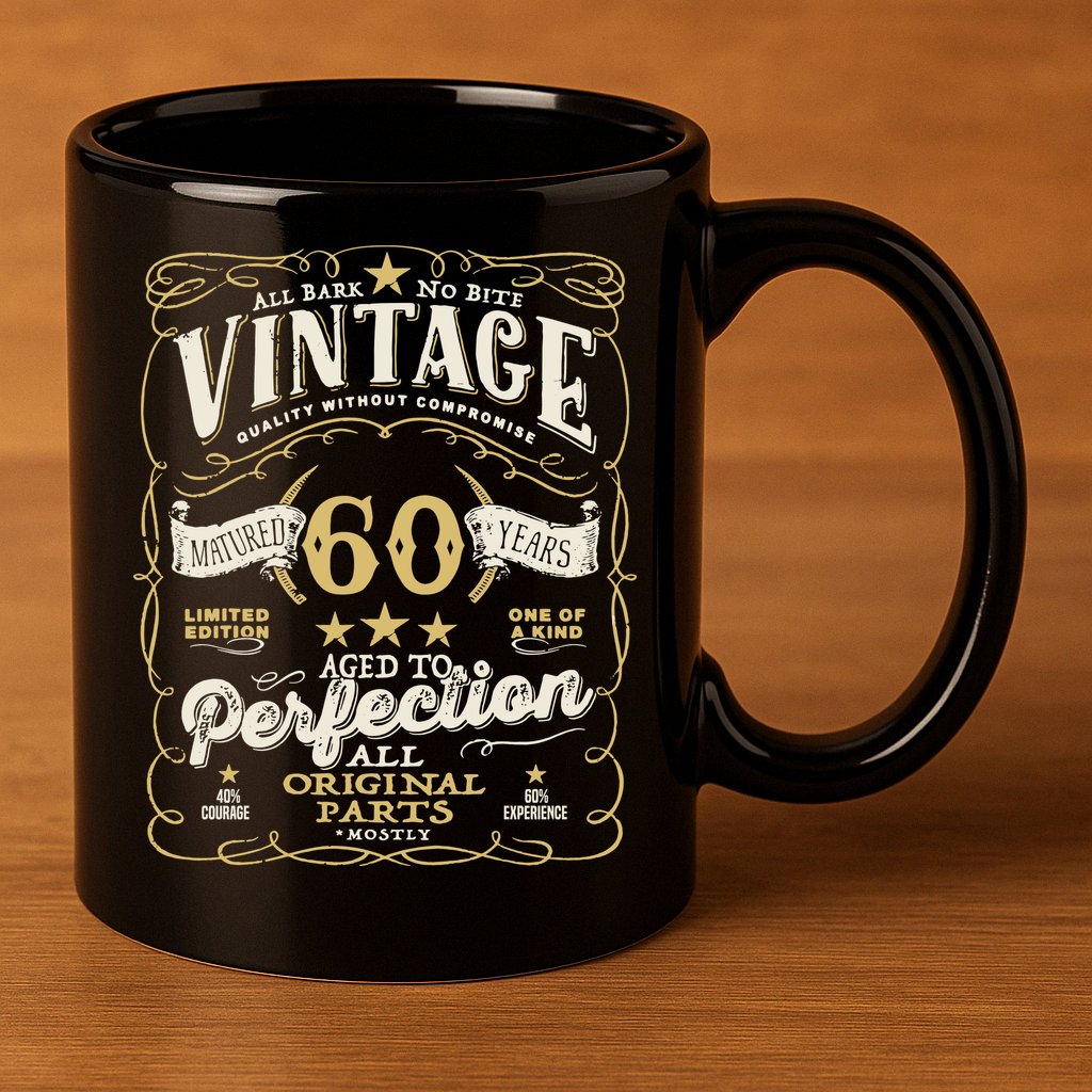 Birthday For Him 60th Birthday Aged To Perfection 11oz C Handle Ceramic Mug