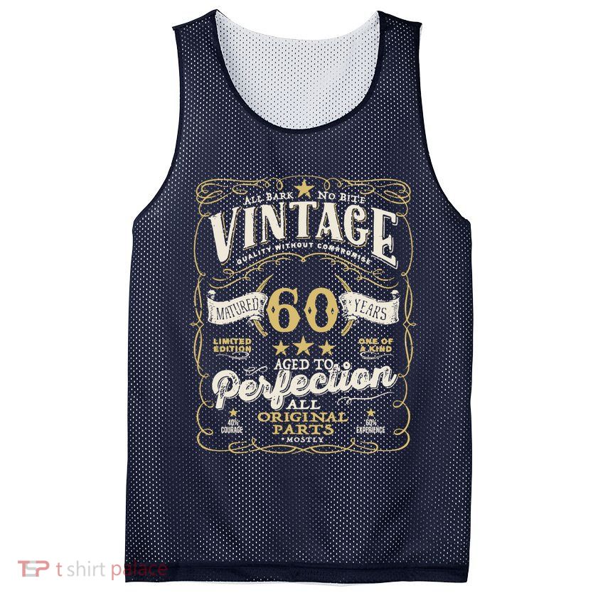 Birthday For Him 60th Birthday Aged To Perfection Mesh Reversible Basketball Jersey Tank