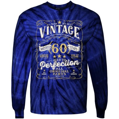 Birthday For Him 60th Birthday Aged To Perfection Tie-Dye Long Sleeve Shirt