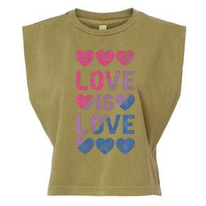 Bisexual Flag Hearts Love LGBT Bi Pride Co. Garment-Dyed Women's Muscle Tee