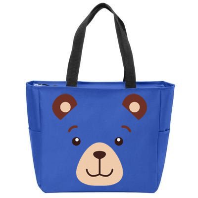 Bear Face Halloween Costume Gift Zip Tote Bag