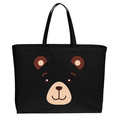 Bear Face Halloween Costume Gift Cotton Canvas Jumbo Tote