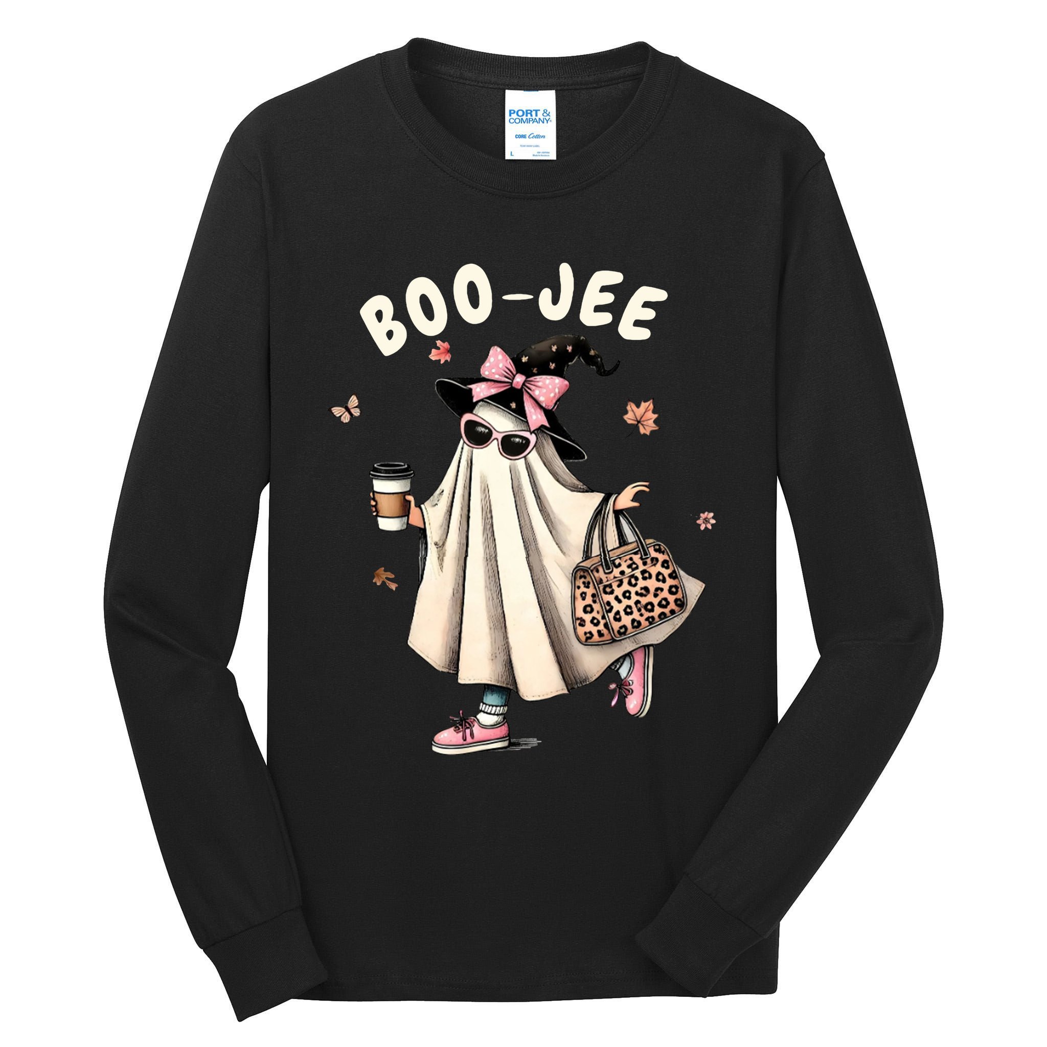 Boojee Funny Halloween Boujee Shopping Ghost Fall Tall Long Sleeve T-Shirt