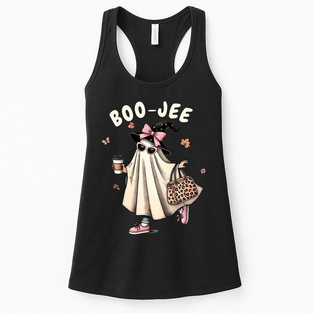 Boojee Funny Halloween Boujee Shopping Ghost Fall Womens Tank Top