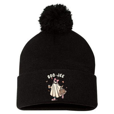 Boojee Funny Halloween Boujee Shopping Ghost Fall Pom Pom 12in Knit Beanie