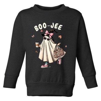 Boojee Funny Halloween Boujee Shopping Ghost Fall Toddler Sweatshirt