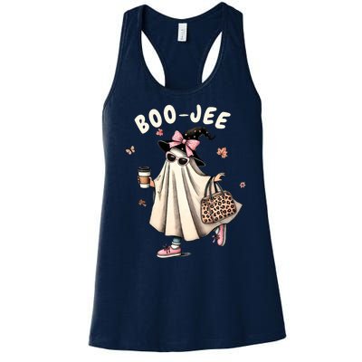 Boojee Funny Halloween Boujee Shopping Ghost Fall Women's Racerback Tank