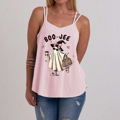 Boojee Funny Halloween Boujee Shopping Ghost Fall Women's Strappy Tank