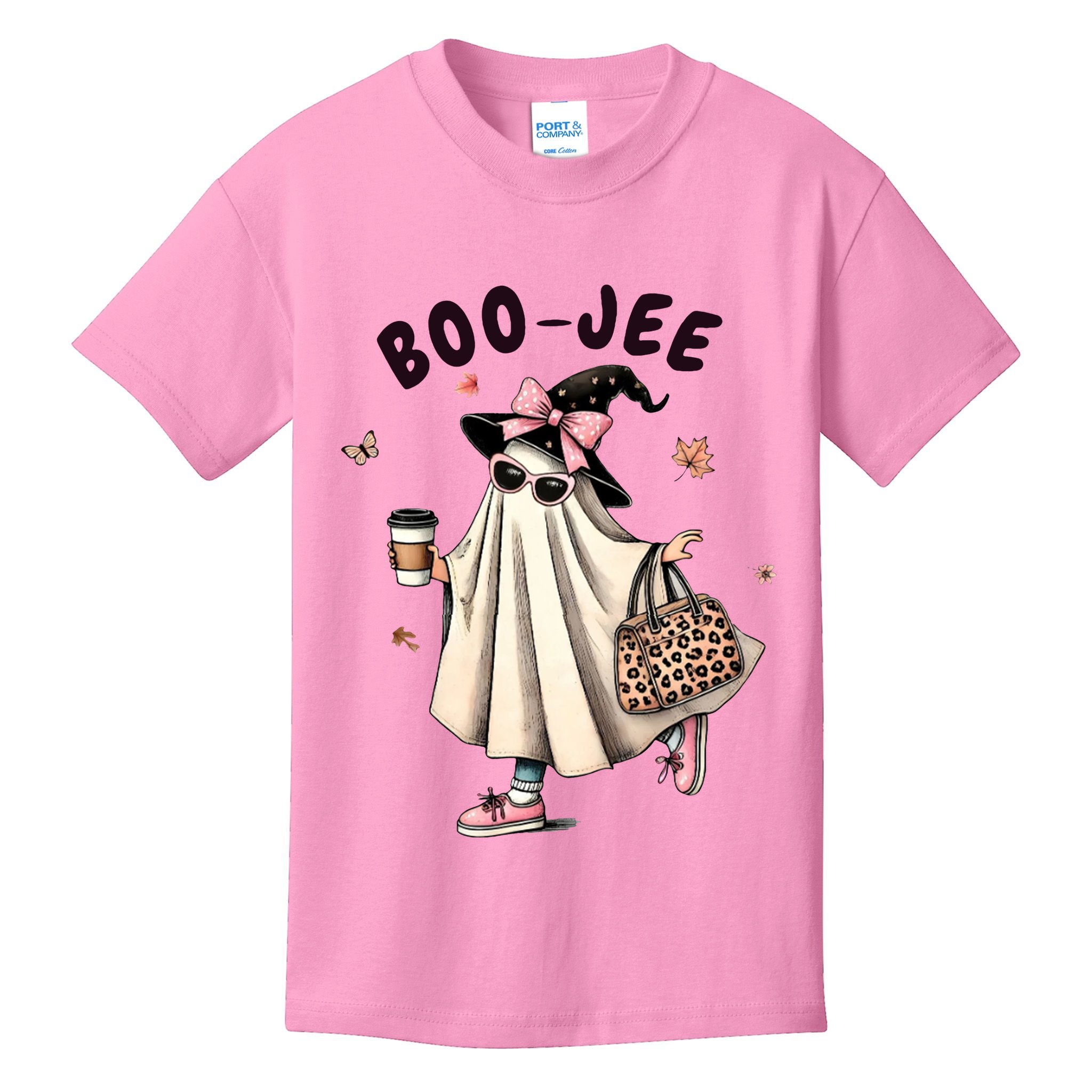 Boojee Funny Halloween Boujee Shopping Ghost Fall Kids T-Shirt