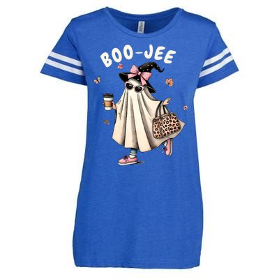 Boojee Funny Halloween Boujee Shopping Ghost Fall Enza Ladies Jersey Football T-Shirt