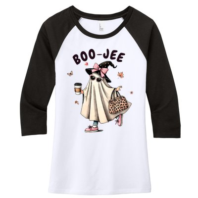 Boojee Funny Halloween Boujee Shopping Ghost Fall Women's Tri-Blend 3/4-Sleeve Raglan Shirt