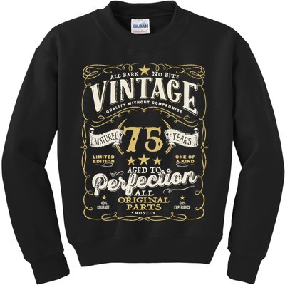 Birthday For Him 75th Birthday Aged To Perfection Kids Sweatshirt