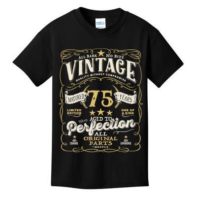 Birthday For Him 75th Birthday Aged To Perfection Kids T-Shirt