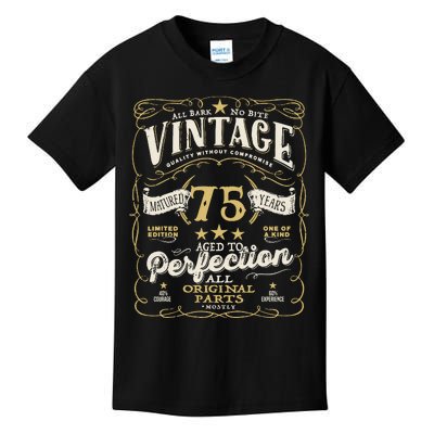 Birthday For Him 75th Birthday Aged To Perfection Kids T-Shirt